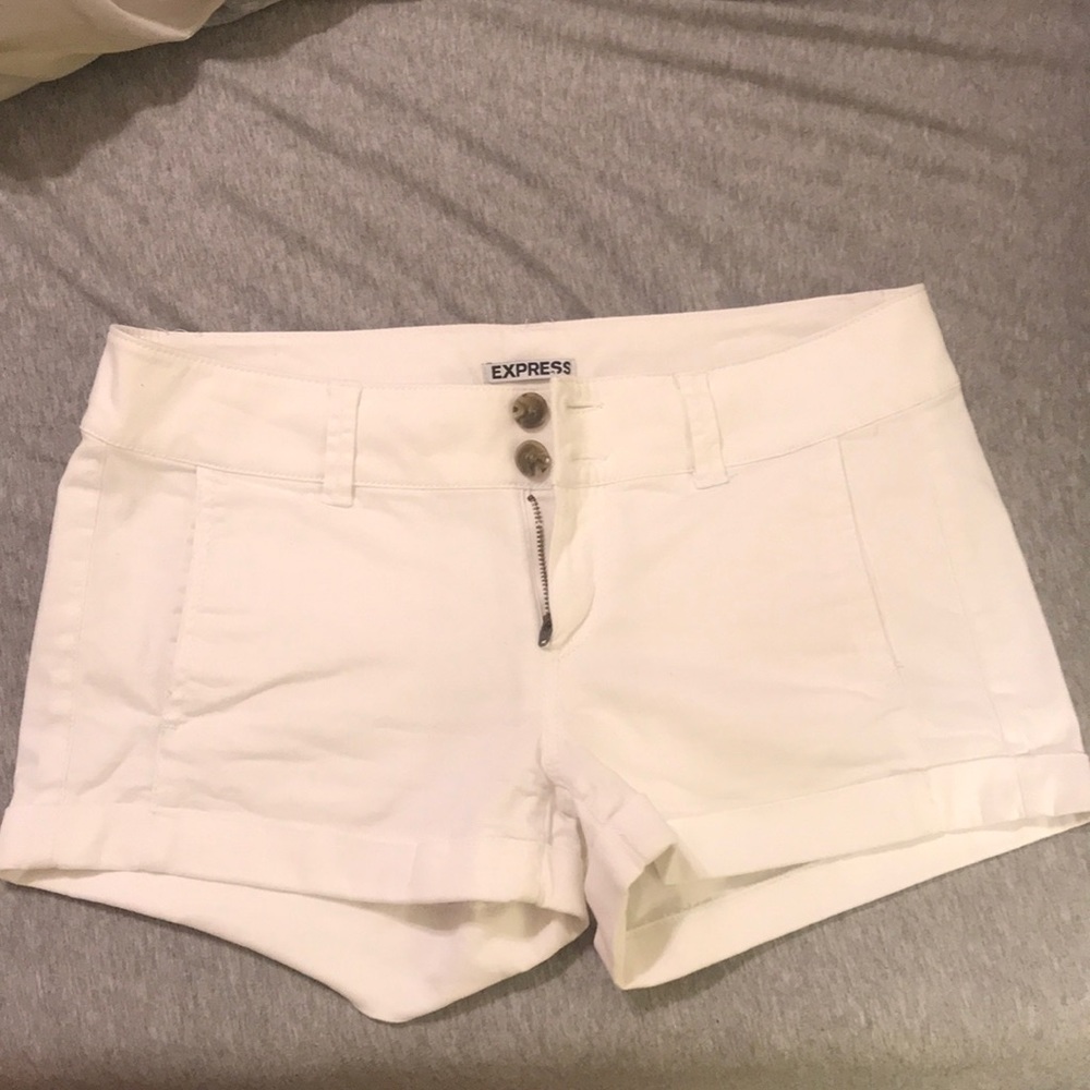 White Express shorts